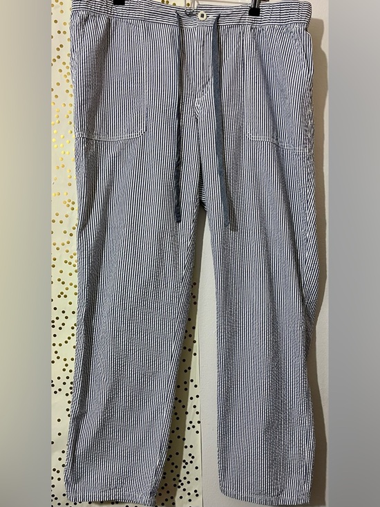 Lands' End Pants - Lands' End Navy and White Vertical Striped 100% Cotton Pants size 16W